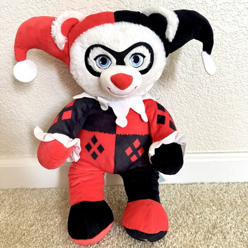 Build A Bear Harley Quinn Plush 16” DC Comics Batman Jester Red Black Retired